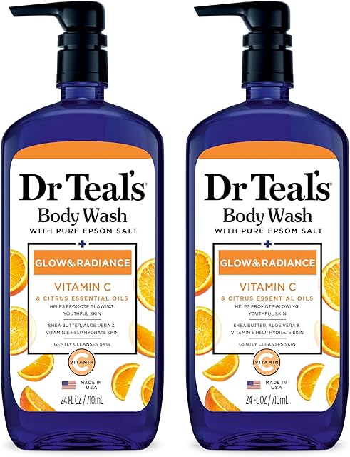Dr Teal's Glow & Radiance with Vitamin C & Citrus Essential Oils Body Wash 24oz Pack of 2