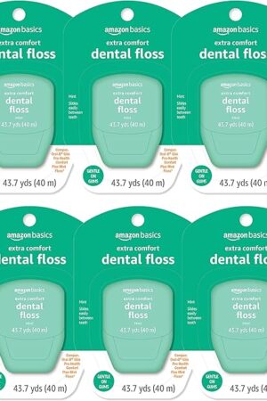 Amazon Basics Extra Comfort Mint Dental Floss, 40 m (Pack of 6)