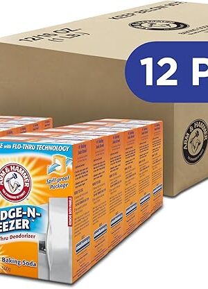 Arm & Hammer Baking Soda Fridge-n-Freezer Odor Absorber, Orange 14 oz, Pack of 12