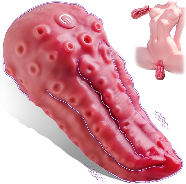 Vibrator Adult Sex Toys for Women Realistic Dildo Tongue Vibrators Rose with Heating 9 Licking Clitoral & 9 Thrusting Vibrating Modes,G Spot Clit Stimulator Pleasure Tools for Female Couples Games