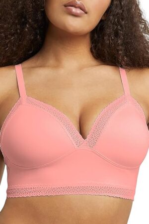 Women's M Lace Trim Triangle Rib Bralette