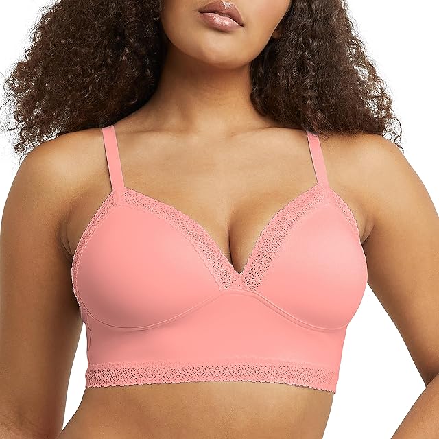 Women's M Lace Trim Triangle Rib Bralette