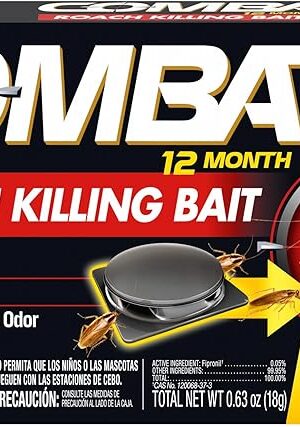 Combat Max 12 Month Roach Killing Bait, Small Roach Bait Station, Child-Resistant, 18 Count