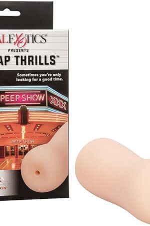 CalExotics Cheap Thrills The Good Time - Travel Sized Male Masturbator - Silicone Masturbation Sleeve - 4.75-Inch Adult Male Sex Toy - Ivory