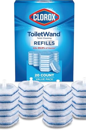 CLOROX ToiletWand Toilet Cleaning Refills, Disinfecting Scrubbing Pads, 20 Count (Pack May Vary)