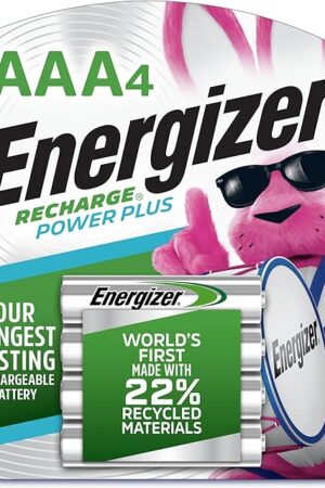 Energizer Power Plus Rechargeable AAA Batteries (4 Pack), 800mAh Triple A Batteries