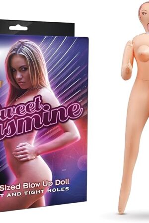 Blush X5 Men Sweet Jasmine 5'3" Life-Size Inflatable Sex Doll, 3 Penetrable Holes, Realistic PVC Oral, Anal & Vaginal Stroker, Double Trouble Masturbator Compatible Doll Adult Sex Toy for Men -(Beige)