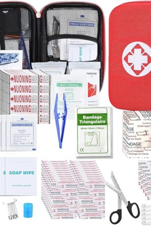 276PCS First Aid Kit Home Car Camping Hiking Emergency Supplies Small Compact Lovely Bag for School Outdoor, Basic Outdoor Essentials Survival Kit for Travel AMORNING