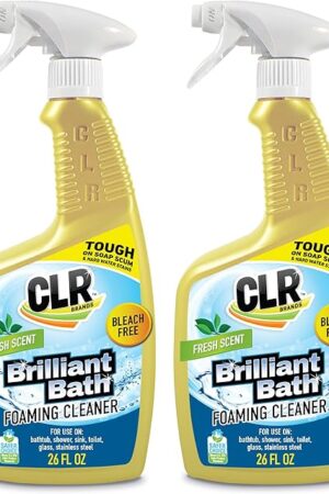 CLR Brilliant Bath Foaming Bathroom Cleaner Spray - For Use On Toilet, Bath, Shower, Sink, Glass, Stainless Steel - Fresh Scent, 26 Ounce Bottle (Pack Of 2)