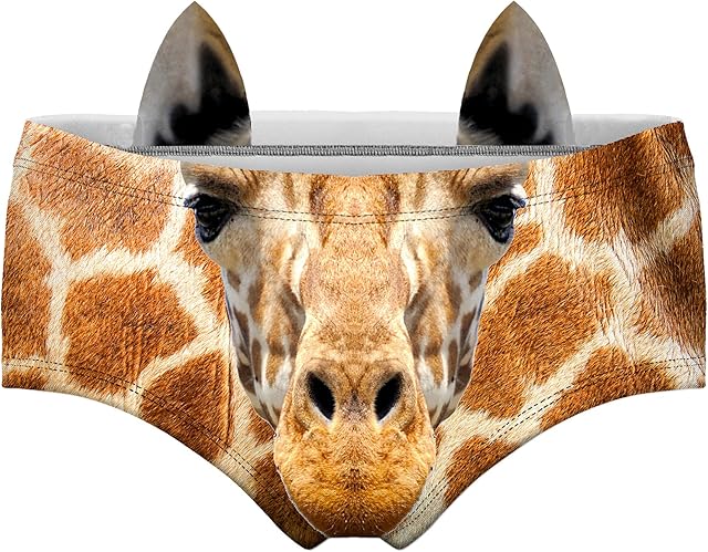 Women's Flirty Sexy Funny 3D Printed Low-waisted High elasticity Underpants Gift panties with cute ears