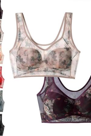 Familylifeus Buttonless Comfortable Bra, Seamless Sexy Push up Wireless, Bras for Women, Lace Buttonless Comfortable Bra.