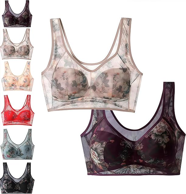 Familylifeus Buttonless Comfortable Bra, Seamless Sexy Push up Wireless, Bras for Women, Lace Buttonless Comfortable Bra.