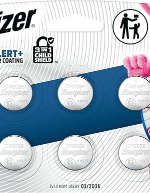 Energizer CR2032 Lithium 3V Coin Batteries for Watches, AirTags, Key Fobs, Small Electronics (10 Pack)
