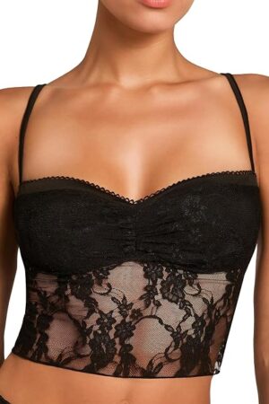 Lace Bralettes for Women - Camisole Lingerie Spaghetti Strap Tube Slim Tank Top Y2k Crop Camisoles