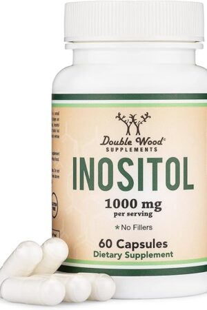 Inositol Capsules (Myo Inositol) 1000mg Health Support for Women (60 Count)(No Fillers, Vegan Safe, Gluten Free) by Double Wood
