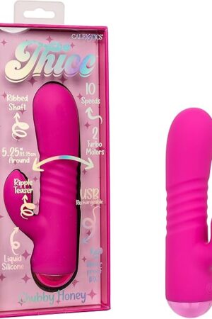 CalExotics Thicc Chubby Honey Rabbit Vibrator, Thick G Spot Vibrating Massager for Women - SE-0650-05-3