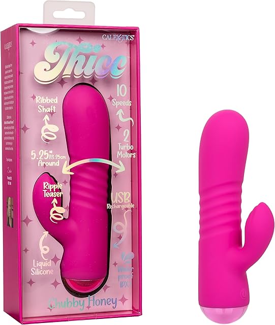 CalExotics Thicc Chubby Honey Rabbit Vibrator, Thick G Spot Vibrating Massager for Women - SE-0650-05-3
