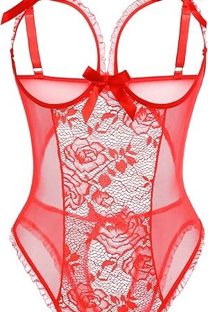 Women One Piece Lingerie Sexy Lace Babydoll Mini Bodysuit