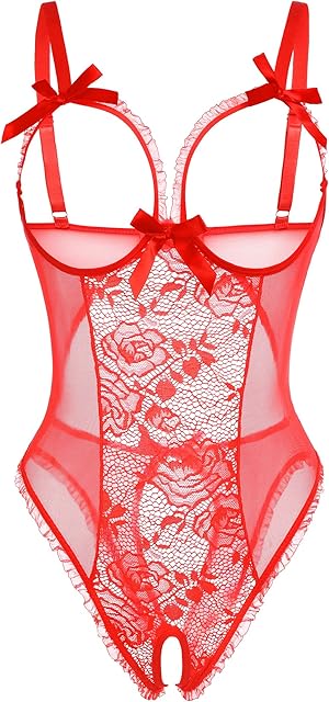Women One Piece Lingerie Sexy Lace Babydoll Mini Bodysuit