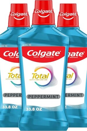 Colgate Total Mouthwash, Alcohol Free Mouthwash, Peppermint, 169 Ounce, 3 Pack