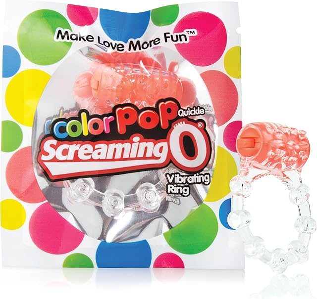 ColorPoP Quickie Screaming O - Vibrating Cock Ring - Deep Vibrations - Penis Ring - Couple Sex Toys - Dick Rings for Mutual Pleasure - Orange