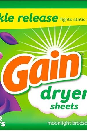 Gain Dryer Sheets Laundry Fabric Softener, Moonlight Breeze, 240 Count