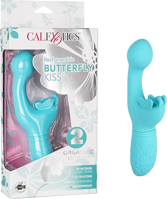CalExotics Butterfly Kiss Rechargeable Butterfly Kiss Blue (12519BLUE_)