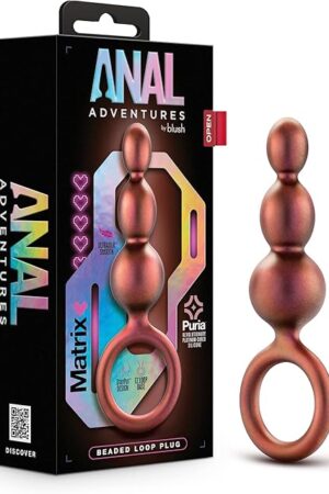 Blush Novelties Anal Adventures Priestess Silicone Anal Plug Beads - Beaded Buttplug - Loop at Base for Easy Pull and Safety - Satin Smooth Texture Ultrasilk - Tapered Head - Sex Toy Couples