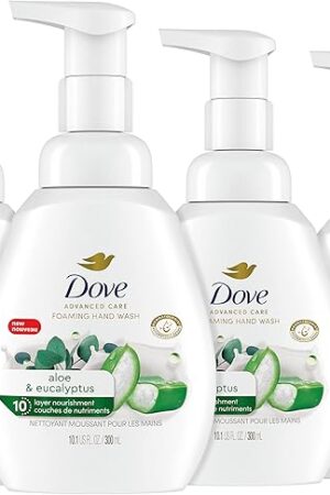 Dove Foaming Hand Wash 4 Count Aloe & Eucalyptus Protects Skin from Dryness, More Moisturizers than the Leading Ordinary Hand Soap, 101 oz