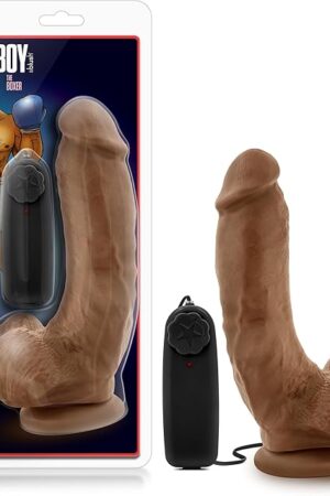Blush Novelties Loverboy The Boxer - 9 Inch Long Vibrating Dildo Remote Control - 2" Thick Soft Realistic Shaft - Sturdy Suction Cup Base for Hands Free Play - Multi-Speed - Fantasy Role Play Sex Toy