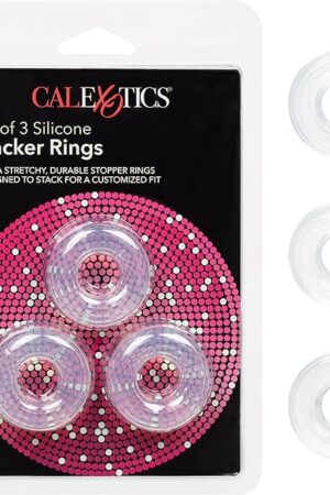 CalExotics Set of 3 Silicone Stacker Rings - Clear