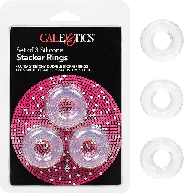 CalExotics Set of 3 Silicone Stacker Rings - Clear