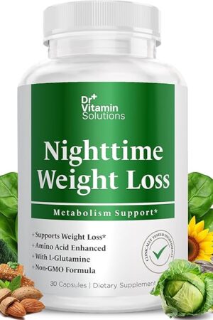 DR VITAMIN SOLUTIONS Nighttime Fat Burner Supplements - Appetite Suppressants for Weight Loss - Night-Time Fat Burner for Women and Men Supporting Sleep & Relaxation - Weight Loss Pills - 30