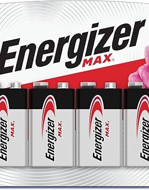 Energizer MAX 9V Batteries (4 Pack), 9 Volt Alkaline Batteries