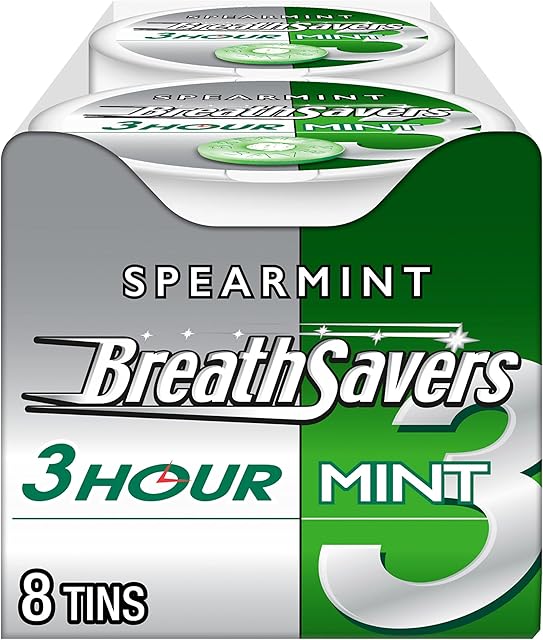 BREATH SAVERS Spearmint Sugar Free Breath Mints Tins, 127 oz (8 Count)