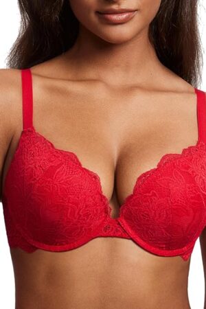 Women's Push Up Lace Bra Underwire Plunge Full Coverage Bras Sexy Plus Size Support