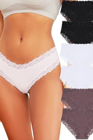 Cotton Panties for Women Sexy Lace Waist Breathable Womens underwear Soft Womens Bikini Panties Cheeky Briefs