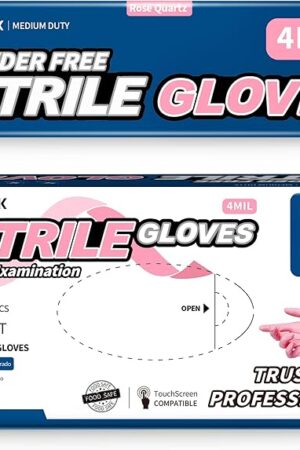 Beastek Nitrile Exam Gloves, 4Mil Disposable Powder-Free Latex-Free Glove for Medical Cooking Clean Esthetician, 100 Pcs
