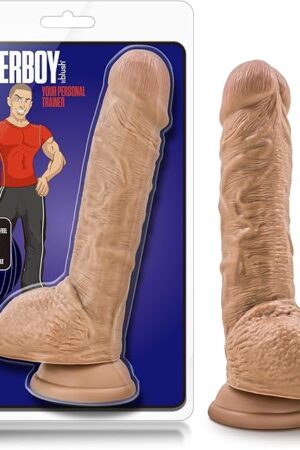 Blush Novelties Coverboy - Your Personal Trainer - Realistic Lifelike 9 Inch Long Dildo with Suction Cup Base - Harness Compatible - Sex Toy for Women Man Couples
