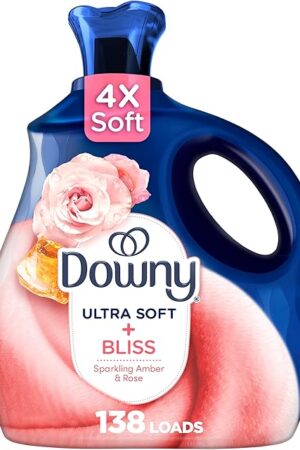 Downy Ultra Soft Fabric Softener Liquid, Bliss, Sparkling Amber and Rose, 93 fl oz, 138 Loads