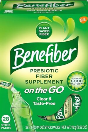 Benefiber On the Go Prebiotic Fiber Supplement Powder for Digestive Health, Daily Fiber, Unflavored - 28 Sticks (392 Ounces)