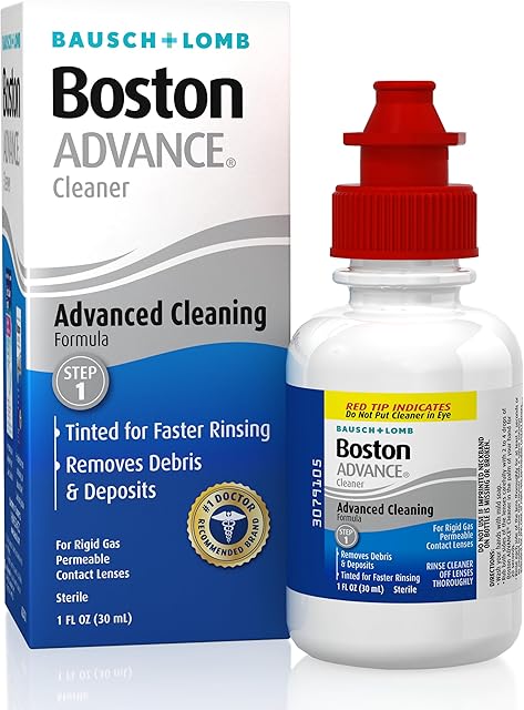 Boston ADVANCE Cleaner Contact Lens Solution for Rigid Gas Permeable Lenses from Bausch + Lomb, 1 fl oz