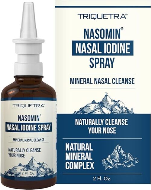 Nasomin® Iodine Nasal Spray – Cleanses & Refreshes Your Nasal Passages – Iodine & Fulvic Acid Blend – 150+ Uses Per Bottle – 100% Natural Mineral Formula – (2 oz Bottle + Nasal Sprayer)