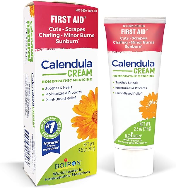 Boiron Calendula Cream for First Aid, Minor Burns, Cuts, Scrapes, Insect Bits and Sunburn - 25 oz