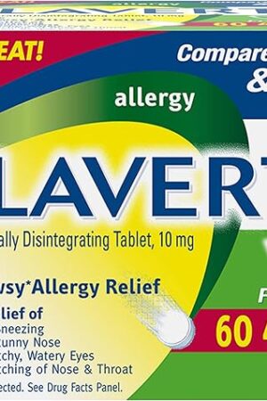 Alavert Allergy 24 Hour Relief, Fresh Mint Flavor, Orally Disintegrating Allergy Tablets, Non-drowsy Antihistamine, Loratadine 10mg, 60 Count