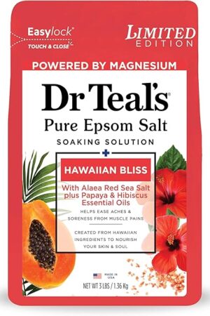 Dr Teal's Epsom Salt Magnesium Soak, Limited Edition Hawaiian Bliss, 3lbs