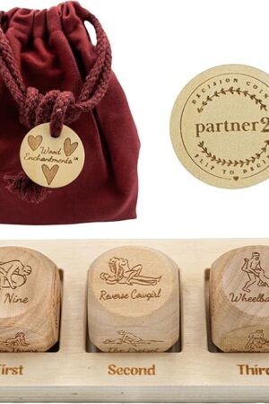 Date Night Dice Game Love Set - 3 Positions Dice, Decision Coin, Board & Carry Bag - Date Night Gifts for Couples Games, Bachelorette Party Favors, Bridal Shower Gifts Couples Gift for Him and Her
