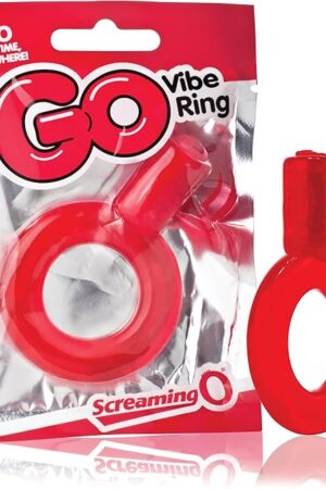 GO Vibe Vibrating Ring - Vibrating Cock Ring - Deep Vibrations - Penis Rings - Couple Sex Toys - Dick Rings for Mutual Pleasure - Red