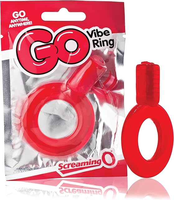 GO Vibe Vibrating Ring - Vibrating Cock Ring - Deep Vibrations - Penis Rings - Couple Sex Toys - Dick Rings for Mutual Pleasure - Red