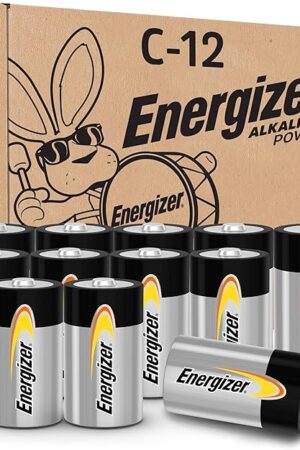 Energizer Alkaline Power C Batteries (12 Pack), Long-Lasting Alkaline C Cell Batteries